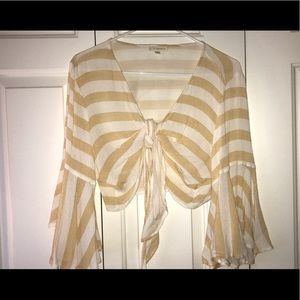 Cropped striped long sleeve